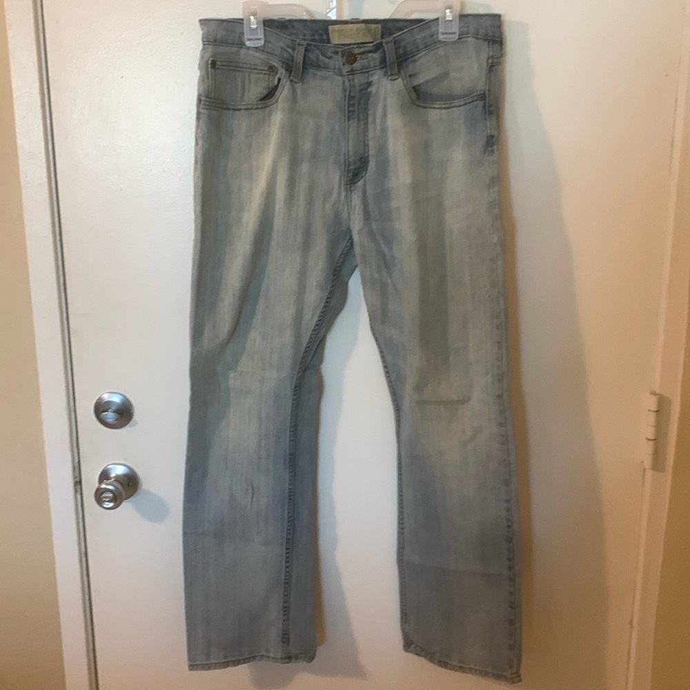 Men’s Wrangler Straight Fit “flex” jeans dungarees stone washed/light 34/32